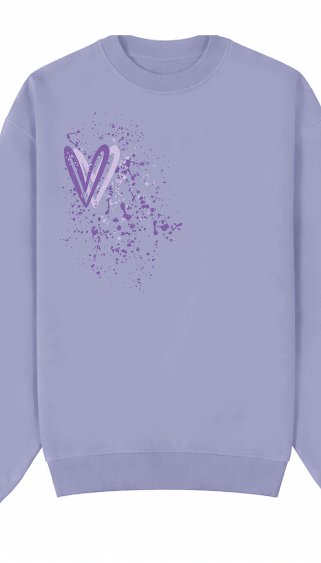 Lilac Heart Printed Sweatshirt by Miss Runway – image 2