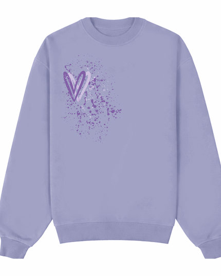 Lilac Heart Printed Sweatshirt Kids