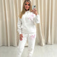 Baby Pink Candy Cane Heart Graffiti Hooded Tracksuit White