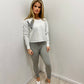 Grey Hearts Cropped Sweatshirt & Legging Set