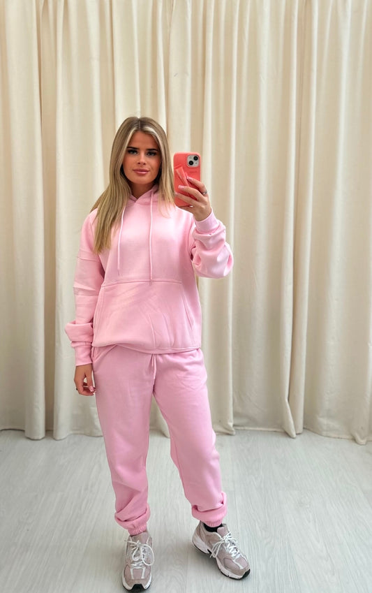 Oversized Hooded Tracksuit Pink