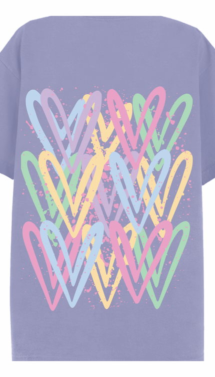 Pastel Heart Printed T-shirt – image 5