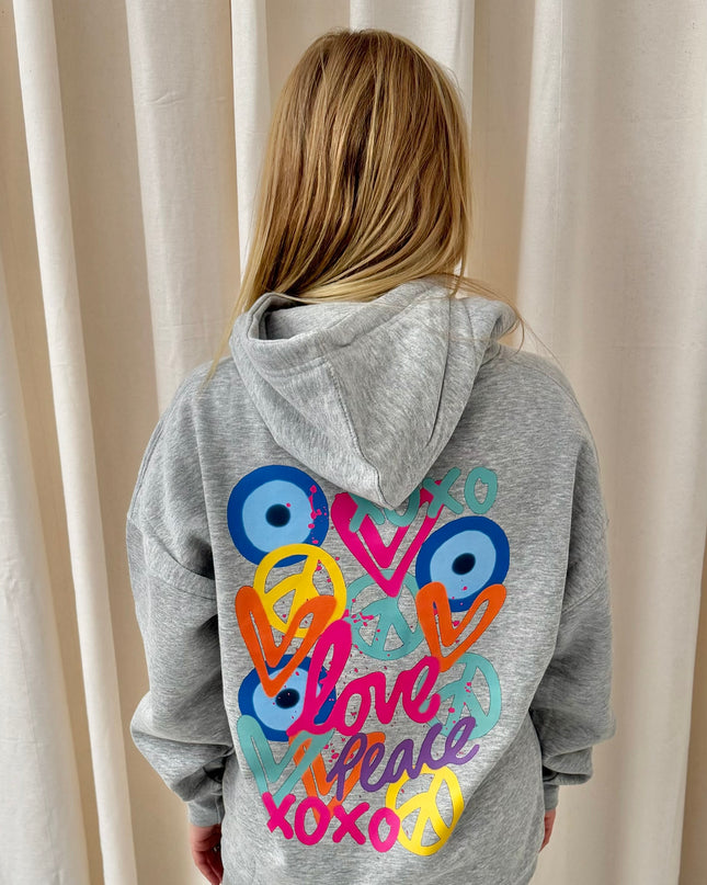 XOXO Graffiti Hoodie Grey