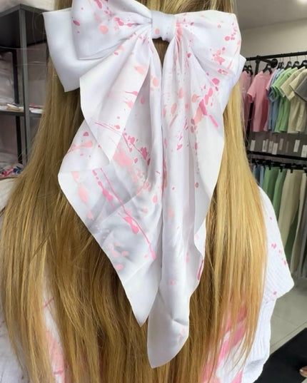 Spray Painted Satin Hair Bows