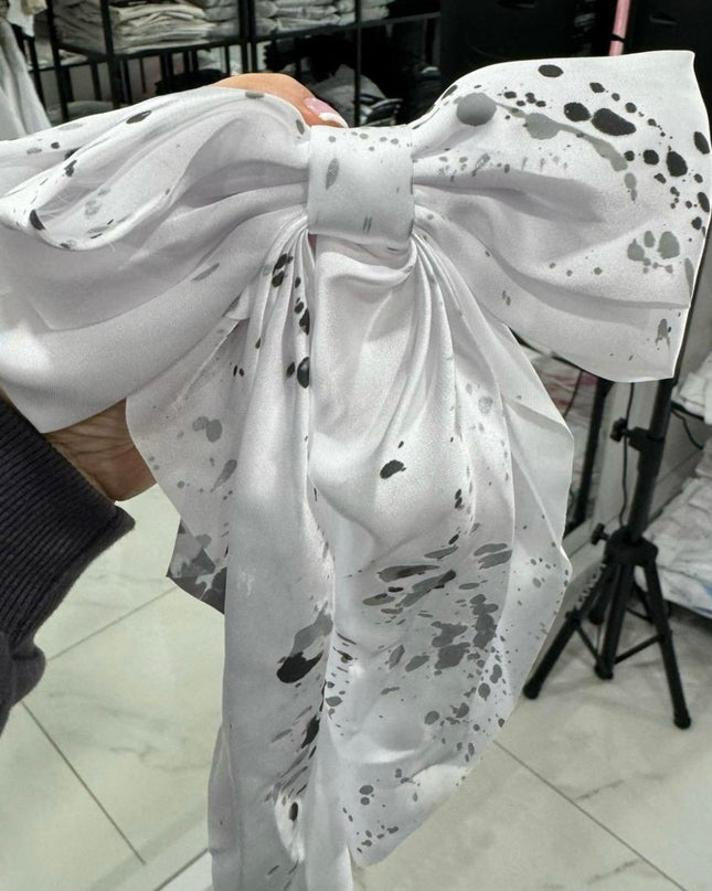 Spray Painted Satin Hair Bows