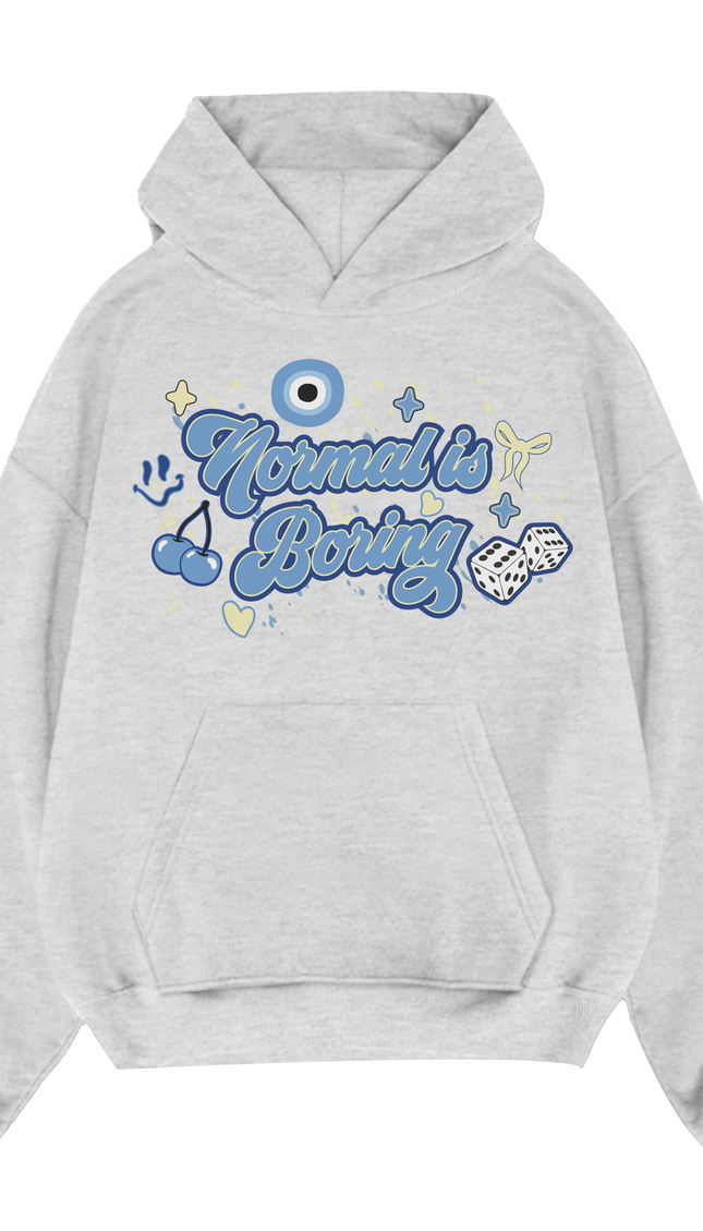 Normal Is Boring Blue Print Hoodie by Miss Runway – image 2