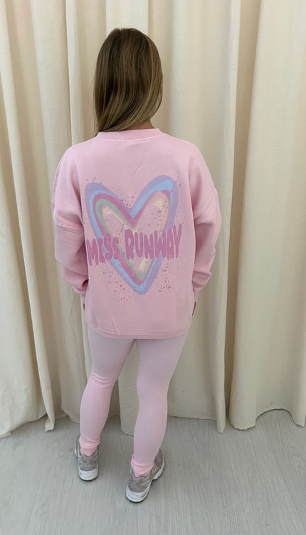Miss Runway Pastel Heart Printed Sweatshirt & Leggings by Miss Runway – image 2