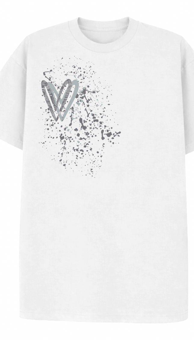 Grey Paisley Heart Printed T-shirt by Miss Runway – image 2