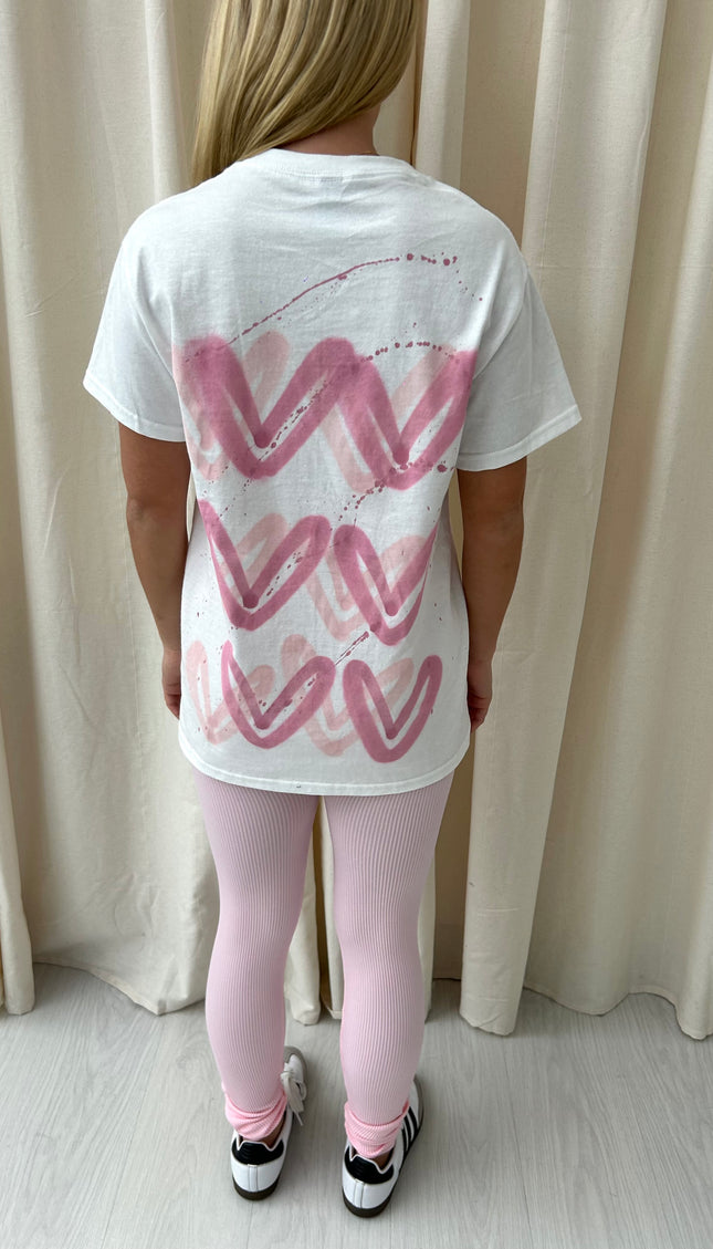 Pink Heart T Shirt Legging Set