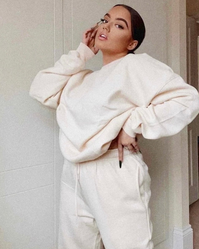 Cream Sweatshirt Tracksuit