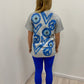 Evil Eye/Peace/Heart Grey T-Shirt And Royal Blue Legging Set