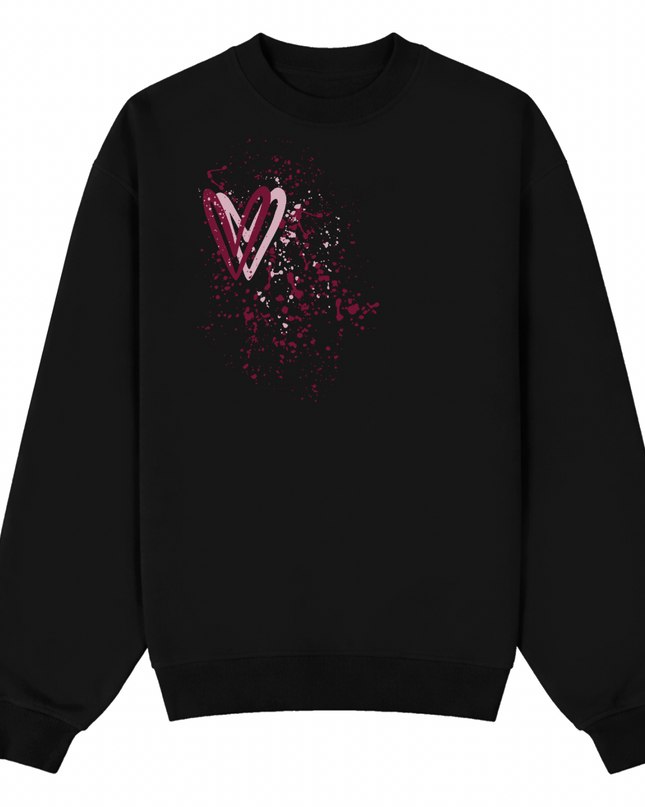 Burgundy Heart Printed Sweatshirt Kids