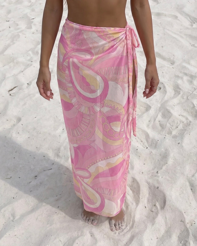 Endless Opulence Mesh Maxi Skirt Pink & Lemon (Pre order 15th June)