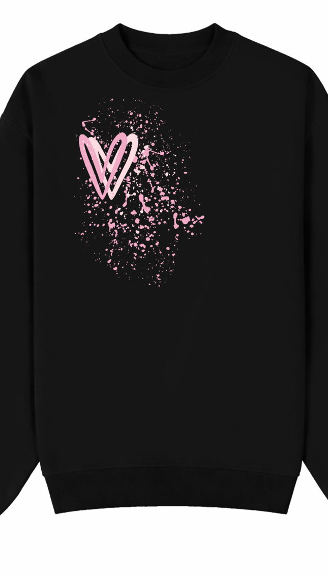 Pink Heart Printed Sweatshirt – image 10