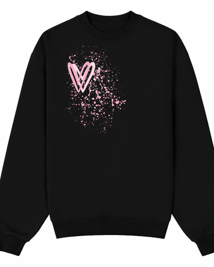 Pink Heart Printed Sweatshirt Kids