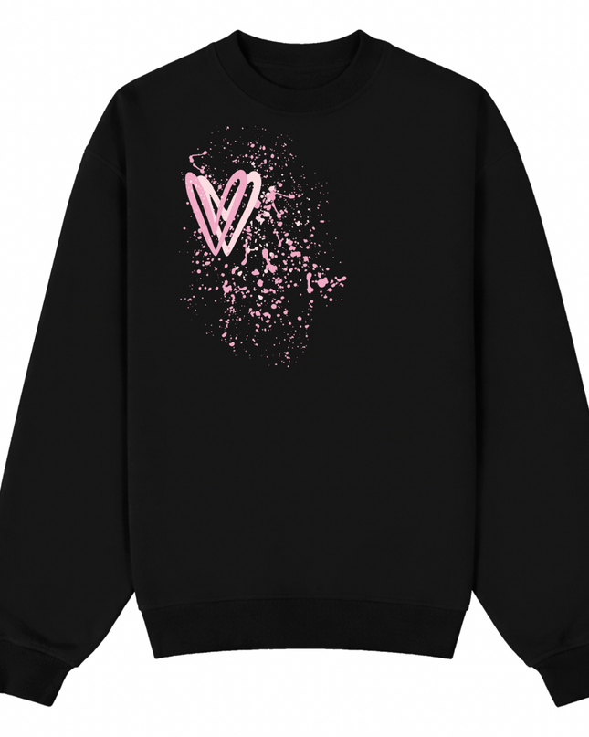 Pink Heart Printed Sweatshirt Kids