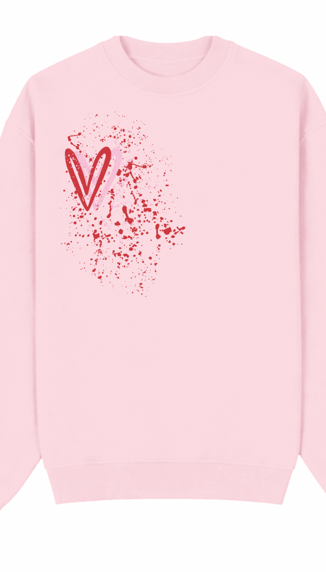 Pink/Red Heart Printed Sweatshirt – image 4
