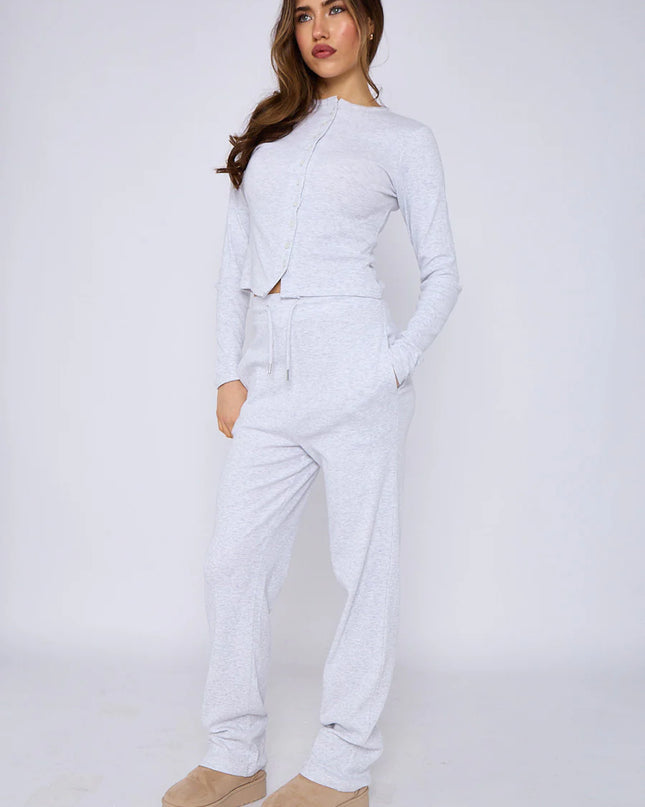 Button Loungewear Co ord Ash Grey