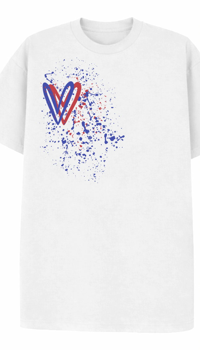 Red/Royal Blue Heart Printed T-shirt by Miss Runway – image 2