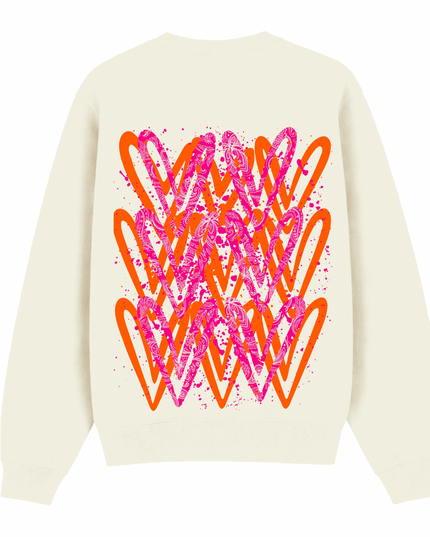 Neon Paisley Heart Printed Sweatshirt Adults