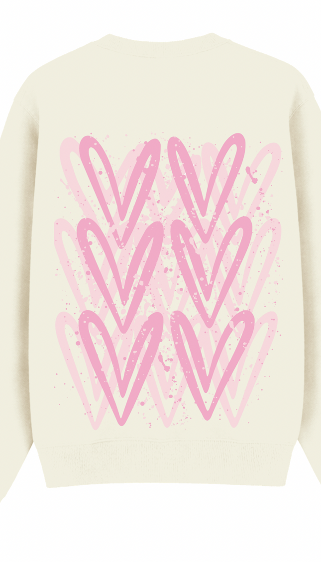 Pink Heart Printed Sweatshirt – image 5