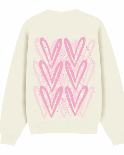 Pink Heart Printed Sweatshirt Kids