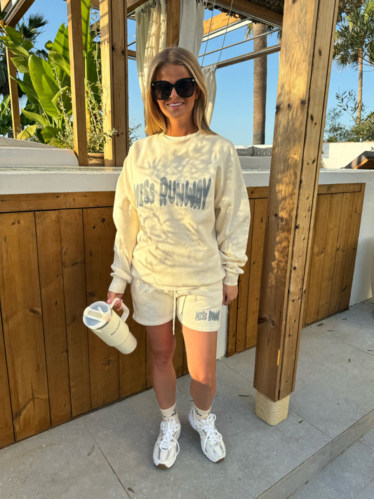 Miss Runway Bubble Sweatshirt Cream/Grey