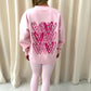 Hot Pink Candy Cane Heart Graffiti Sweatshirt Legging Set Pink