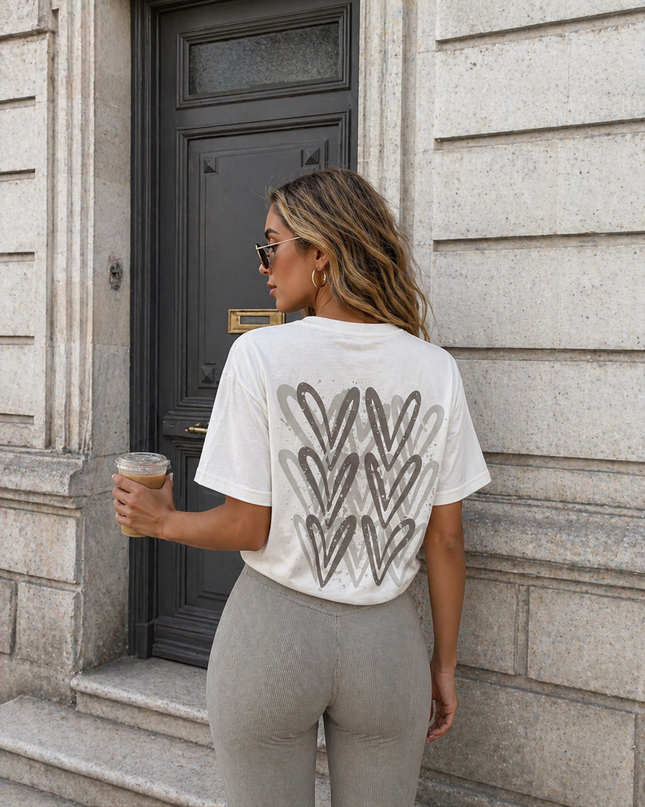 Grey Heart Printed Legging Set