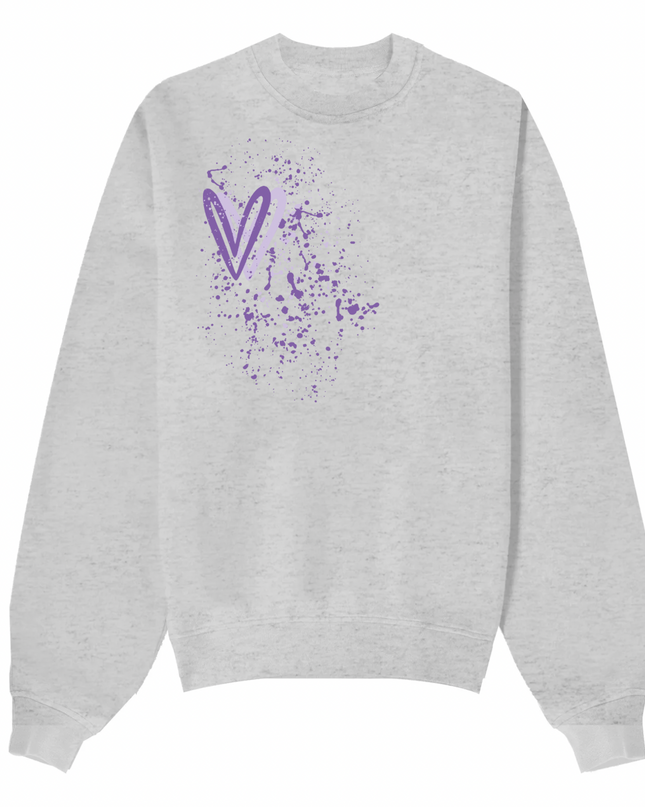 Lilac Heart Printed Sweatshirt Kids