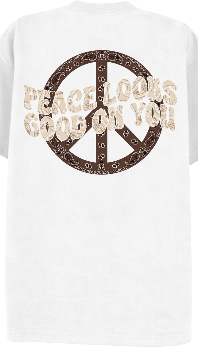 Peace Looks Good On You T Shirt – adult printed t-shirt by Miss Runway