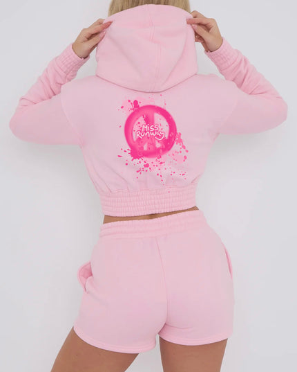 Miss Runway Pink Peace Printed Short Set