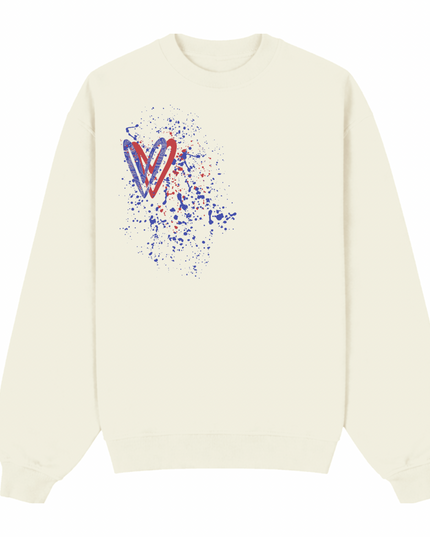 Red/Royal Paisley Heart Printed Sweatshirt Adults