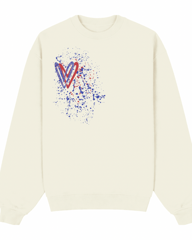 Red/Royal Blue Paisley Heart Printed Sweatshirt Kids