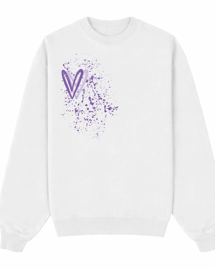 Lilac Heart Printed Sweatshirt Kids
