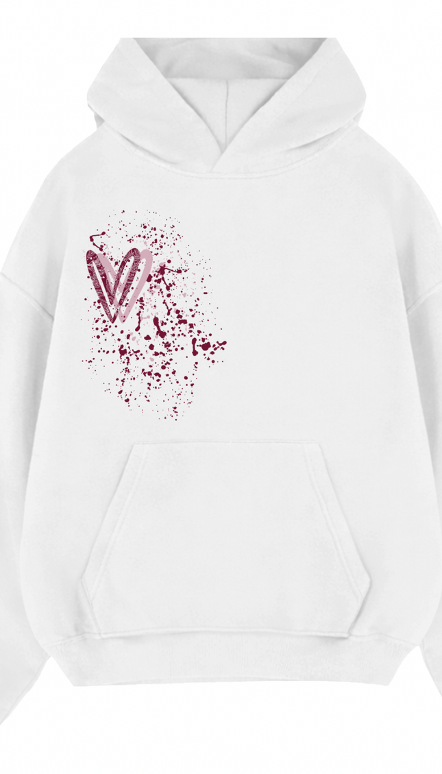 Burgundy Paisley Heart Printed Hoodie by Miss Runway – image 2