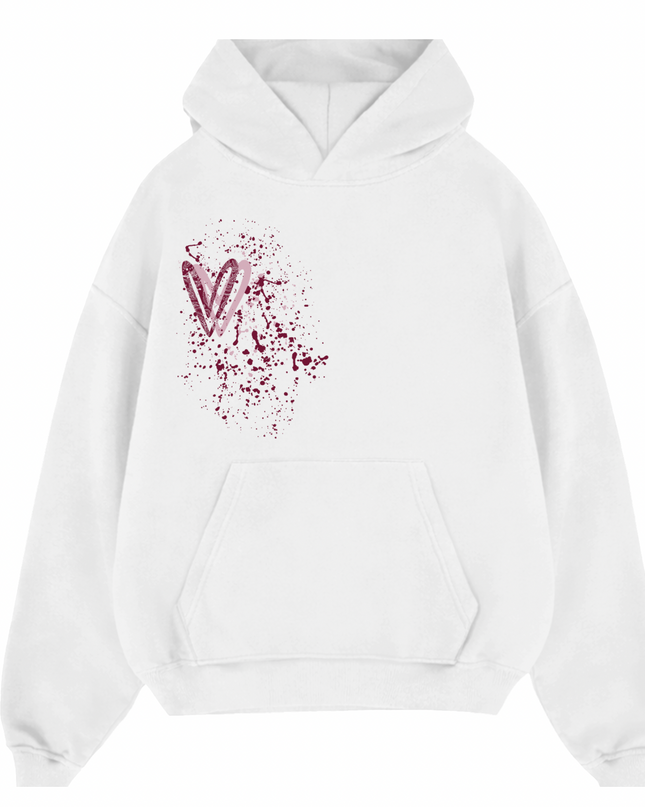 Burgundy Paisley Heart Printed  Hoodie Kids