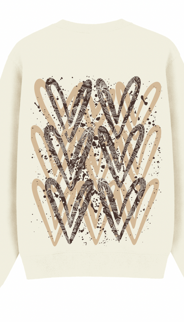 Brown Paisley Heart Printed Sweatshirt – additional view
