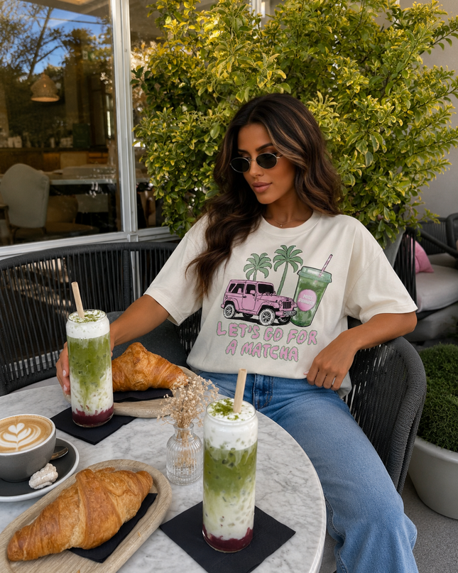 Let's Go For Matcha Printed T-shirt Adult