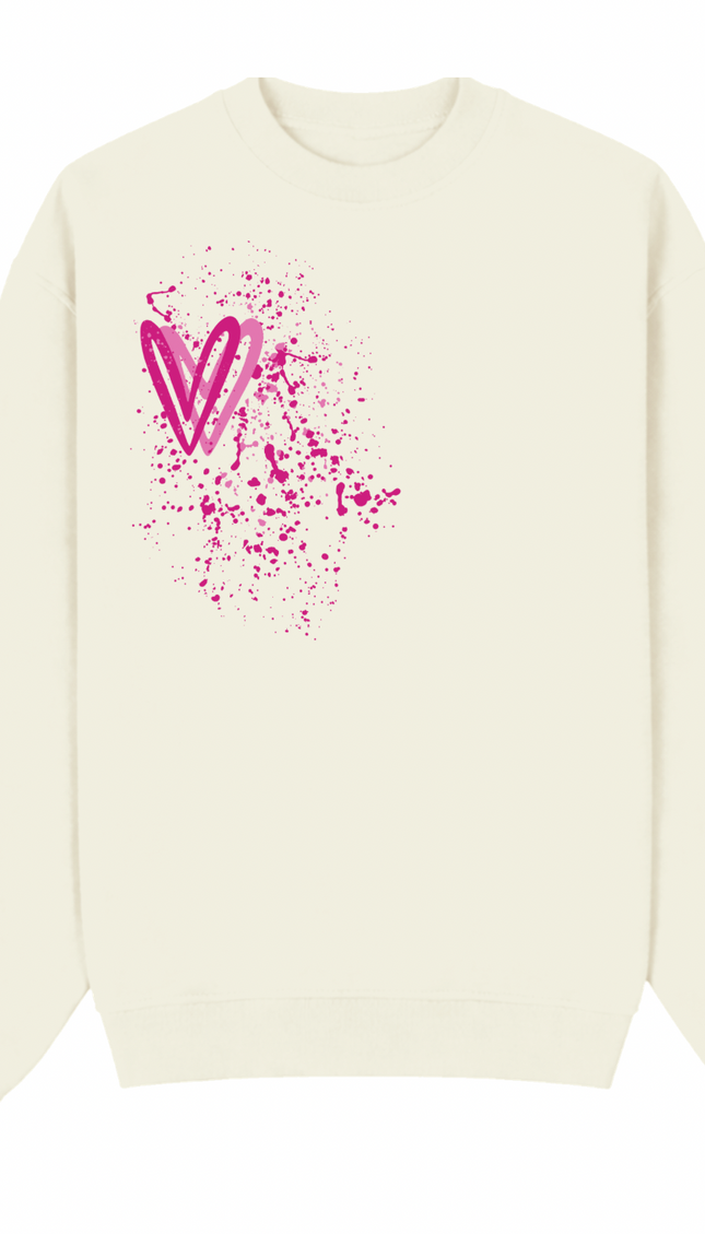 Hot Pink Heart Printed Sweatshirt – image 6