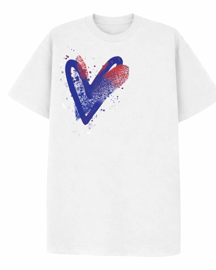 Royal/Red Scatter Heart Printed T-shirt Kids