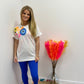 Neon Heart Evil Eye, Smiley T-Shirt