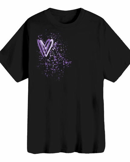 Lilac Heart Printed T-shirt Adult