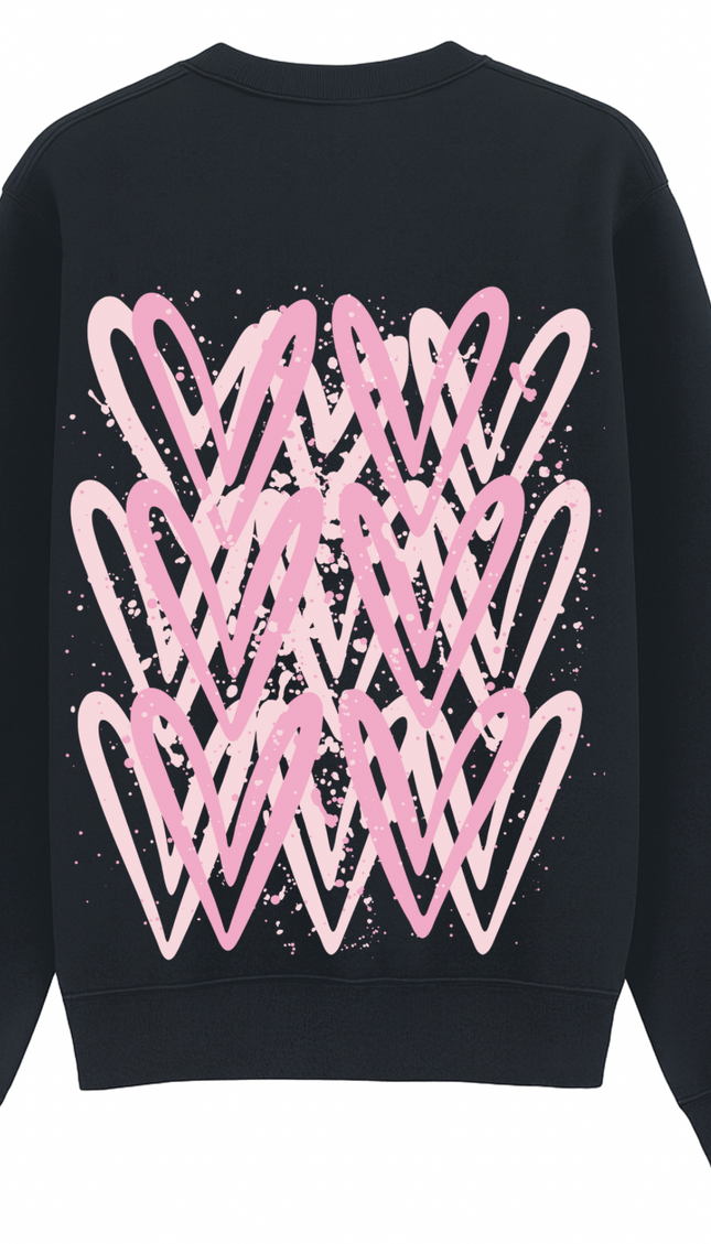 Pink Heart Printed Sweatshirt – image 11