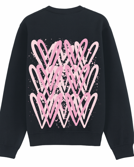 Pink Heart Printed Sweatshirt Kids
