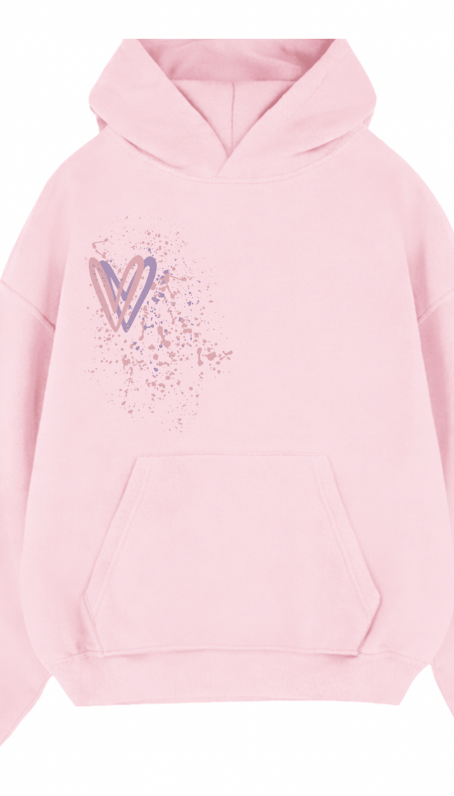 Dark Pastel Heart Printed Hoodie – image 10