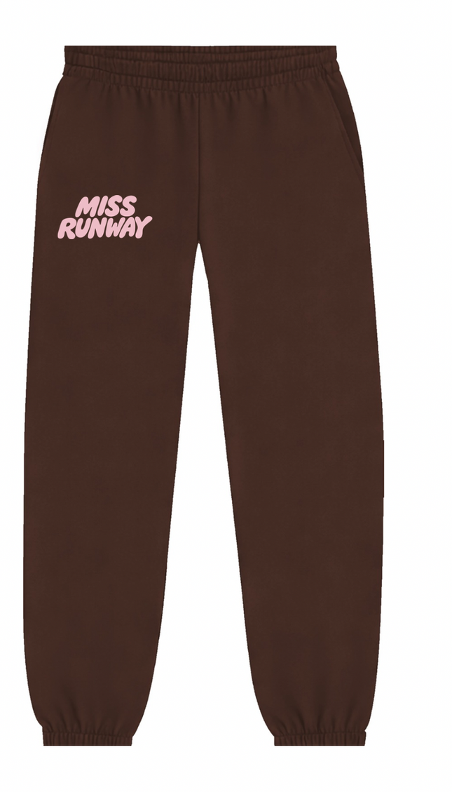 Miss Runway Established Joggers Brown/Pink – adult printed joggers by Miss Runway