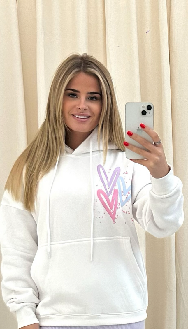 Miss Runway Pastel Heart Printed Hoodie – additional view