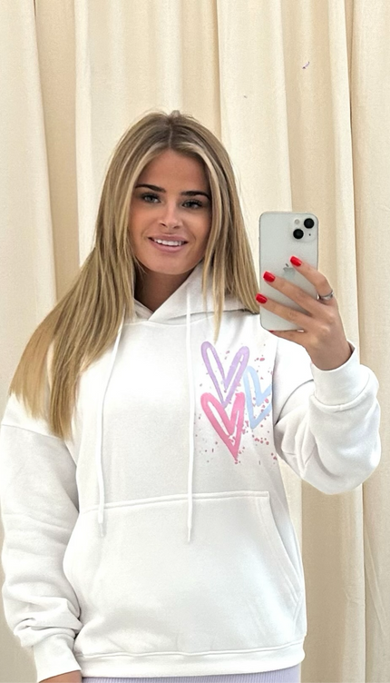 Miss Runway Pastel Heart Printed Hoodie – additional view