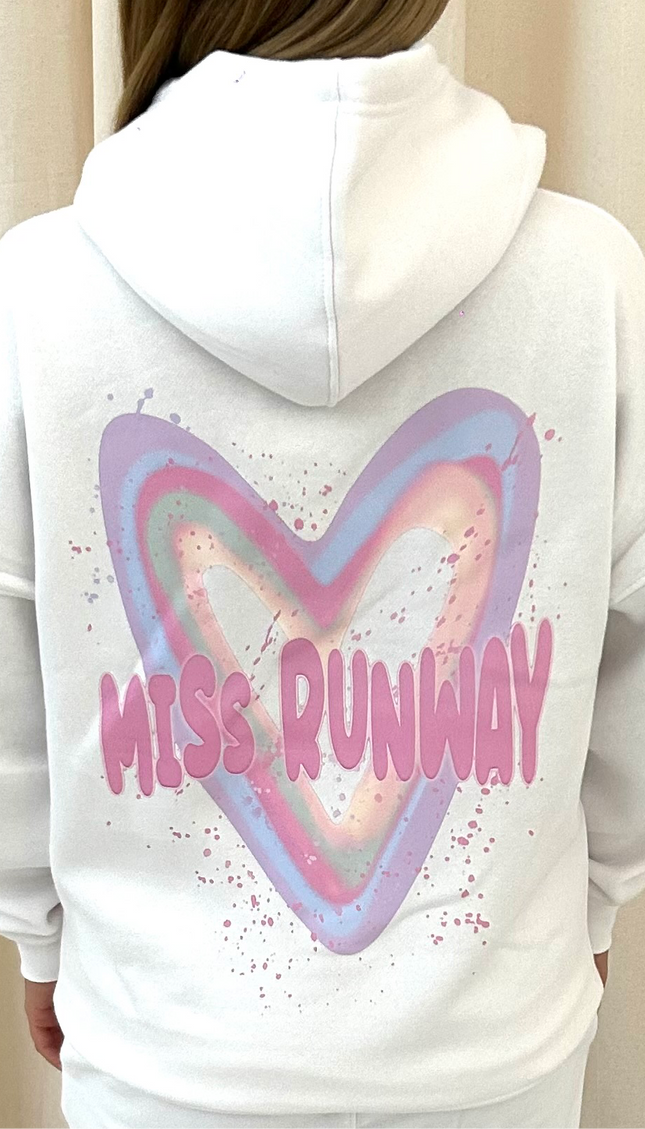 Miss Runway Pastel Heart Printed Hoodie – image 4